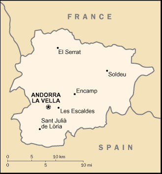 Mappa della Andorra